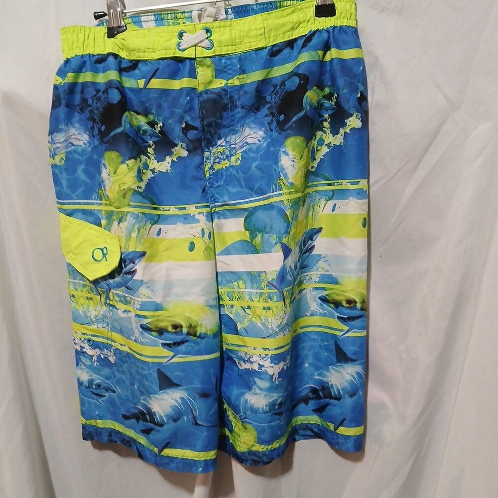 OP Board Shorts Swim Trunks Shorts Swimwear Beachwear Youth Boys Size XL Sharks